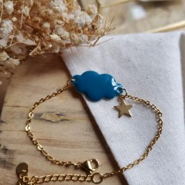 Bracelet nuage bleu foncé et son étoile